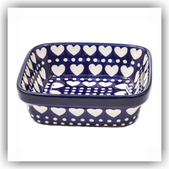 Bunzlau Vierkant bakje 350ml 13x13 (1429) - Blue Valentine (375E)