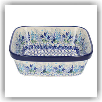 Bunzlau Ovenschaal 19x19cm (1430) - Blue Garden (3316)