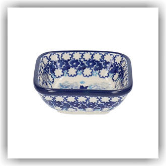 Bunzlau Vierkant bakje 70ml 8x8cm (1604) - Blue Garden (3316)