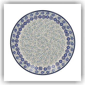 Bunzlau Plat ontbijtbord Ø19.5cm (2455) - Blue Fountain (2614)