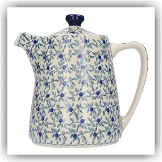 Bunzlau Koffie/Theekan strak 1ltr (2471) - Blue Olive (2506)