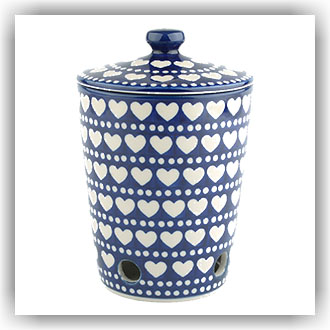 Bunzlau Knoflook / Uienpot strak (2536) - Blue Valentine (375E)