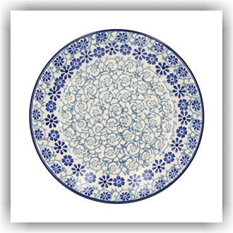 Bunzlau Plat gebaksbordje Ø15,5cm (2595) - Blue Fountain (2614)