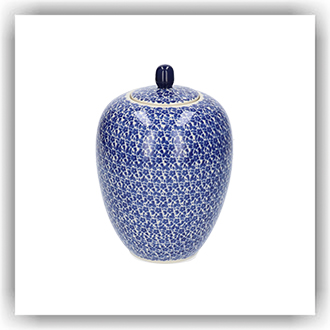 Bunzlau Gemberpot met knop (602608) - Indigo (2396)