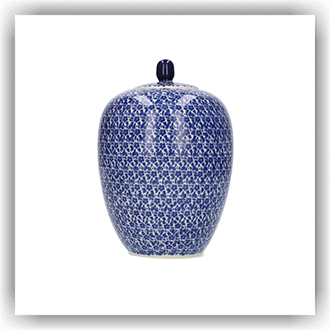 Bunzlau Gemberpot met knop (602608) - Indigo (2396)