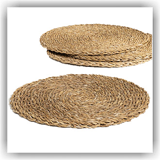 Bunzlau Set 4 wheat placemats Ø38 cm (RPL1)